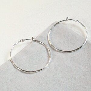 Alicia Bonnie Silver Amoura Faceted Hoop Earrings NEW